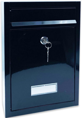 B&Q -  Letter Box Post Box Wall Mounted Steel Mail Box Parcel Delivery Box Lockable Letter Weatherproof Post Box With 2 Keys