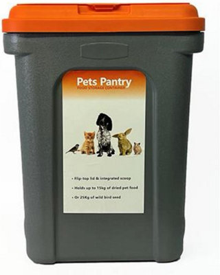 Almineez Dry Pet Food Storage Container Top Flip Bin Lid With Scoop 30L /15 Kg Dog Cat Animal from B&Q