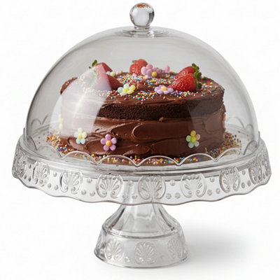 Almineez Cake Stand With Dome Lid Multifunctional 6 In 1 Acrylic Cake Stand from B&Q
