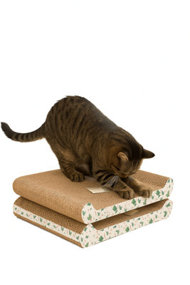 Almineez 2 X Cat Scratching Board With Catnip Reversible Corrugated Cardboard Scratch Pad from B&Q