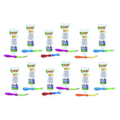 Accessotech 12 Pack Nuby Children Toothpaste And Toothbrush Daily Care Kits Natural Vegan Care