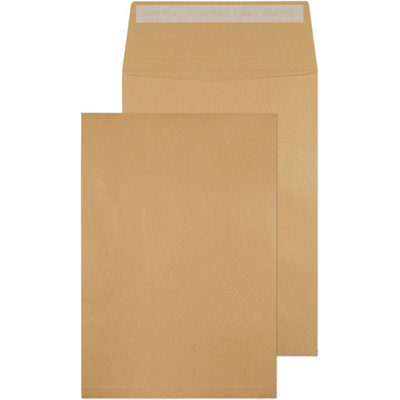 Accessotech 125 Pack Brown Manilla C4 Gusset Envelopes Peel And Seal Heavy Duty Mailing from B&Q