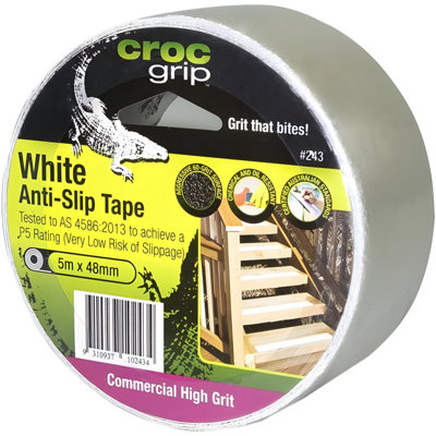 Accessotech 12X Croc Grip 5M White Anti-Slip Tape Roll 48mm Heavy Duty Safety Grip Tape from B&Q