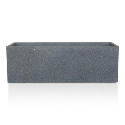 Idealist™ 70Cm Window BoxGrey Reinforced Stone Garden Windowsill PlanterOutdoor Plant Pot L70 W22 H23 Cm37L from B&Q