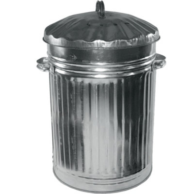 KetoPlastics Galvanised Metal Bin Waste Rubbish Dustbin Rubbish Waste Animal Feed Outdoor Or Indoor BinRetro Bin 45L from B&Q
