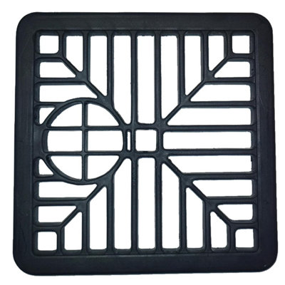KetoPlastics Drain Cover Square Gulley Grid Grate Lid 150mm X 150mm (6 Inches) Black from B&Q