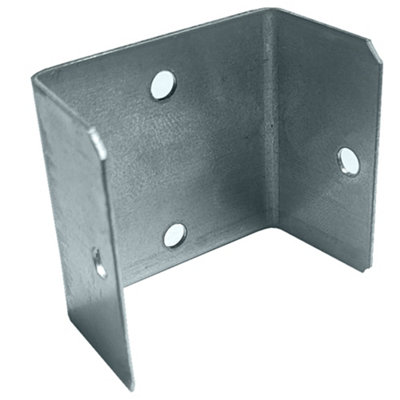 KetoPlastics Fence Panel Clips 46mm Galvanised Brackets Fencing Post Panel Clips Secure Anti Rattle U Clip10 Pack from B&Q