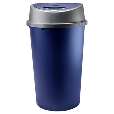 KetoPlastics Navy Blue Kitchen Bin 45 Litre 45L Touch Top Bin For Home Garden Office School Kitchen Bathroom Touch Top Bin Pedal Bin from B&Q