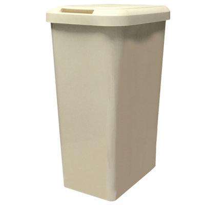 KetoPlastics Kitchen Bin Touch And Lift Rectangle Swing Bin As A Kitchen Waste Rubbish Recycle Bin 45LCream from B&Q