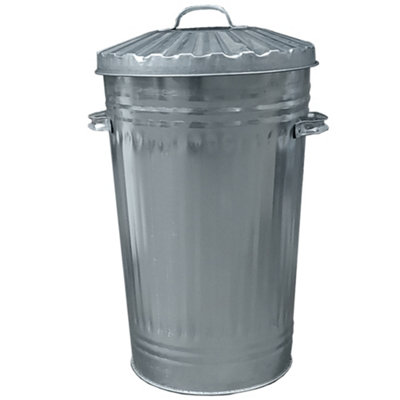 KetoPlastics Retro Bin Vintage Style Metal Tapered Dustbin With Lid Suitable For Indoor Or OutdoorClassic Bin45L from B&Q