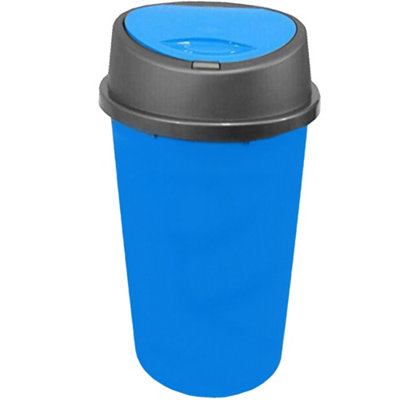 KetoPlastics Blue Kitchen Bin 45 Litre 45L Touch Top Bin For Home Garden Office School Kitchen Bathroom Touch Top Bin Portable Pedal from B&Q