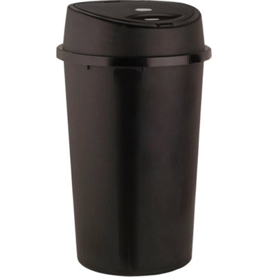 KetoPlastics Black Kitchen Bin 45 Litre 45L Touch Bin Colour Bin For Home Garden Office School Kitchen Bathroom Top Bin Portable Pedal Bin Remo from B&Q