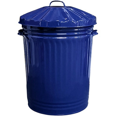 KetoPlastics Navy Blue 90L Dustbin Retro Style Suitable For Indoor Outdoor Recycling Kitchen Waste Animal Feed Wood Coal Made In The Uk from B&Q