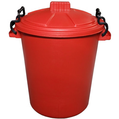KetoPlastics Red Clip Locking Lid Bin Rodent Proof Ideal For Indoor Or Outdoor Waste Animal Feed Storage Bin 50L from B&Q