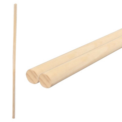 KetoPlastics Replacement Wooden Broom Handle Mop Stick (L)120Cm (D)23mm Pack Of 2 from B&Q