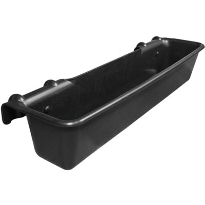 KetoPlastics Hook Over Feeder Horse Cattle Goat Manger Mountable Livestock Feed Bucket TroughBlack50 Litre 120Cm from B&Q