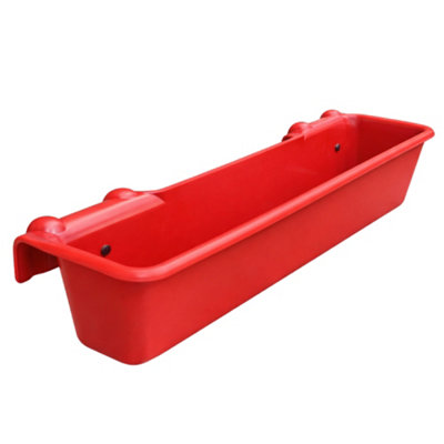 KetoPlastics Hook Over Feeder Horse Cattle Goat Manger Mountable Livestock Feed Bucket TroughRed50 Litre