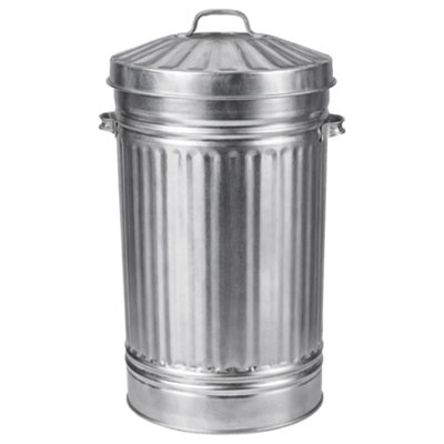 B&Q -  Retro Metal Bin Galvanised Steel 55L Straight Sided Bin Ideal For Animal Feed Storage Rubbish Dustbin