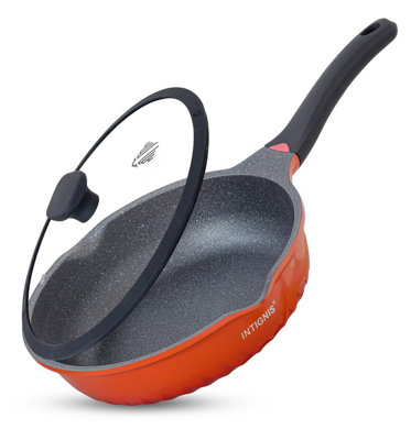 INTIGNIS 28Cm Non Stick Frying Pan With Lid Deep Induction Cooking Pan 4.5L from B&Q