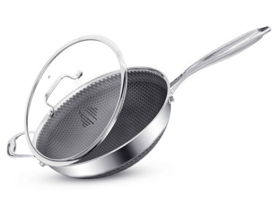 INTIGNIS 28Cm Wok With Lid5L Stainless Steel Wok PanInduction Hob from B&Q
