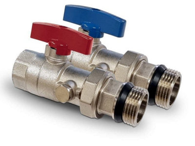 Fastwarm 1 X 1 Inches Isolation/ball Valve Pair (Red/blue Valves) from B&Q