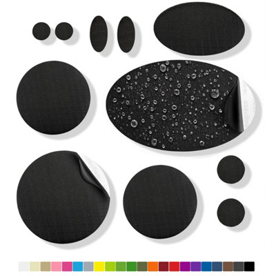 Azengear Repair Patches For JacketsTentShoeGearWaterproofSelf-AdhesiveTear-Cold-Heat-Resistant (11 PiecesBlack) from B&Q