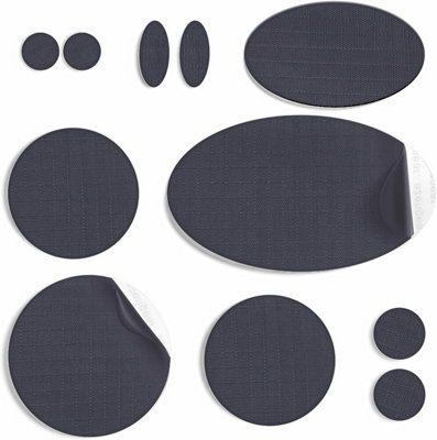 B&Q -  Repair Patches For JacketsTentShoeGearWaterproofSelf-AdhesiveTear-Cold-Heat-Resistant (11 PiecesDark Grey)