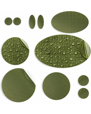 Azengear Repair Patches For Jackets, Tent, Shoe, Gear - Waterproof, Self-Adhesive, Tear-Cold-Heat-Resistant (11 Pieces, Olive) Black