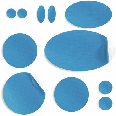 B&Q -  Repair Patches For JacketsTentShoeGearWaterproofSelf-AdhesiveTear-Cold-Heat-Resistant (11 PiecesTurquoise)