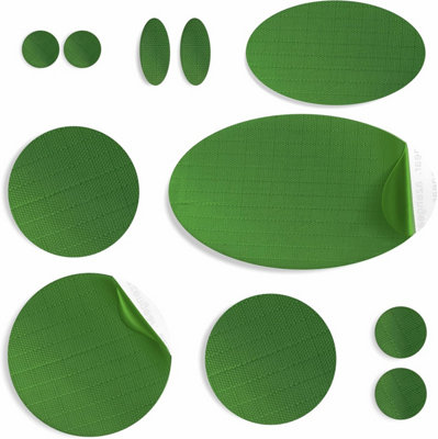 B&Q -  Repair Patches For JacketsTentGearWaterproofSelf-AdhesiveTear-Cold-Heat-Resistant (11 PiecesCool Green)