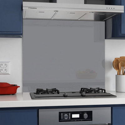 Belofay 60X60Cm Grey Glass Splashback For Kitchen6mm Tempered Glass Heat Resistant Splashback For Cookers from B&Q