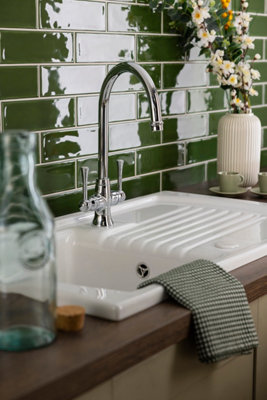B&Q -  Abode Gatsby Traditional Dual Lever Monobloc Mixertap In Chrome