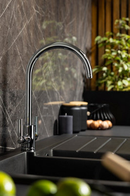 Horizon by Abode Abode Brolle Dual Lever Kitchen Mixertap In Chrome from B&Q