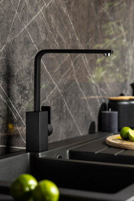 Horizon by Abode Abode Pixell Single Lever Kitchen Mixertap In Matt Black from B&Q