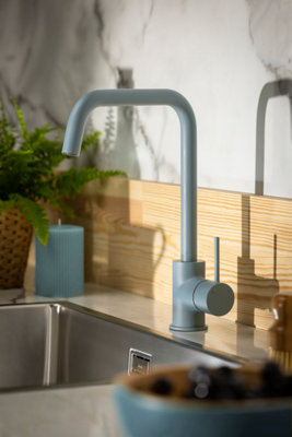 Horizon by Abode Abode Vigour Dual Lever Kitchen Mixertap In Moody Blue from B&Q
