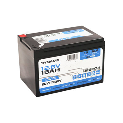 Dynamp Dl15 Lifepo4 15Ah 192W 12.8V Lithium Battery from B&Q