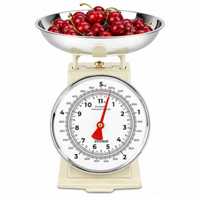 Innoteck Essentials Stainless Steel Mechanical Kitchen Scale (5Kg Capacity) - Cream