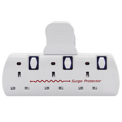 Innoteck White Way Plug Extension Socket With Individual Switch, Surge Protection, 13A Fused & Neon Indicator - Size 3 - B&Q