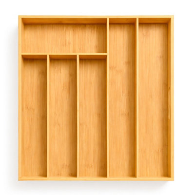 Innoteck Essentials Bamboo Cutlery Tray With 6 Compartments from B&Q