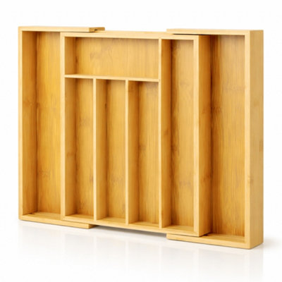 Innoteck Essentials Expandable Bamboo Cutlery Tray With 5-7 Compartments from B&Q