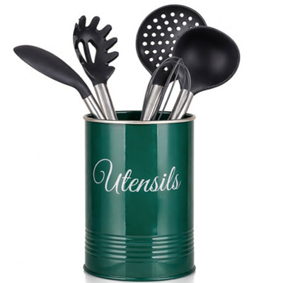 Innoteck Essentials Metal Utensil Crock HolderGreen. from B&Q