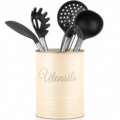 Innoteck Essentials Metal Utensil Crock HolderCream. from B&Q