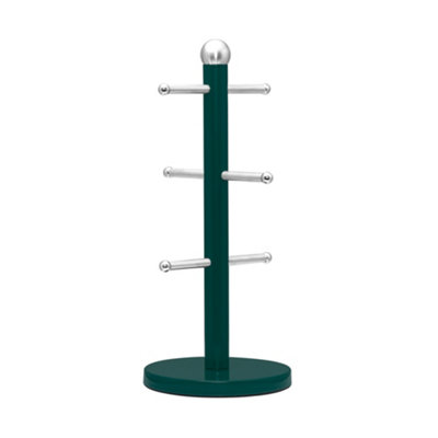 Innoteck Essentials Stainless Steel Mug Tree With 6 HooksGreen from B&Q