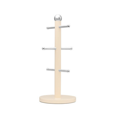 Innoteck Essentials Stainless Steel Mug Tree With 6 Hooks - Cream