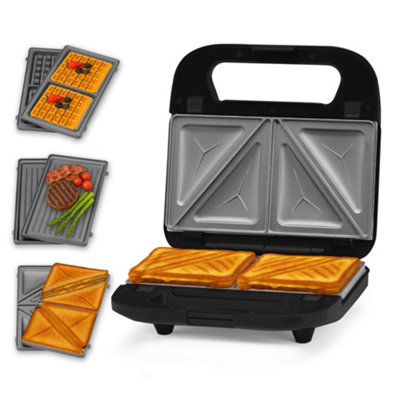 Innoteck Kitchen Pro 3 In 1 Snack Maker With Interchangeable PlatesSandwichWaffleAnd Grill Plates from B&Q