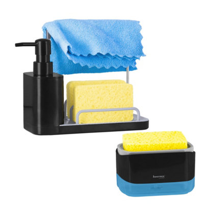 Innoteck Black Essentials 3 In 1 Hand And Dish Soap Dispenser With Sink Organiser 3In
