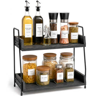 Innoteck 2 Tier Countertop Organiser Wooden Spice Rack from B&Q