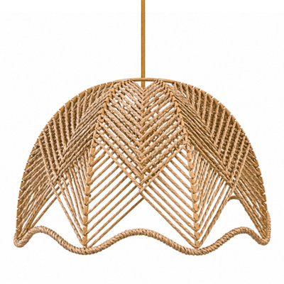 B&Q -  Woven Rope Lampshade Chevron Weave With Scalloped Edge