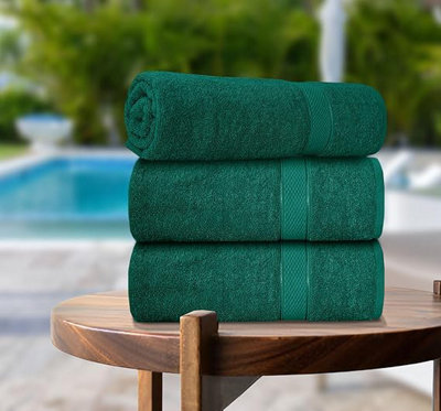 B&Q -  3 Pack 90Cm X 180Cm Super Jumbo Extra Large Bath Sheet