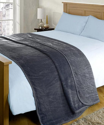 Casabella Deluxe Soft Faux Fur Mink Fleece Throw Blanket